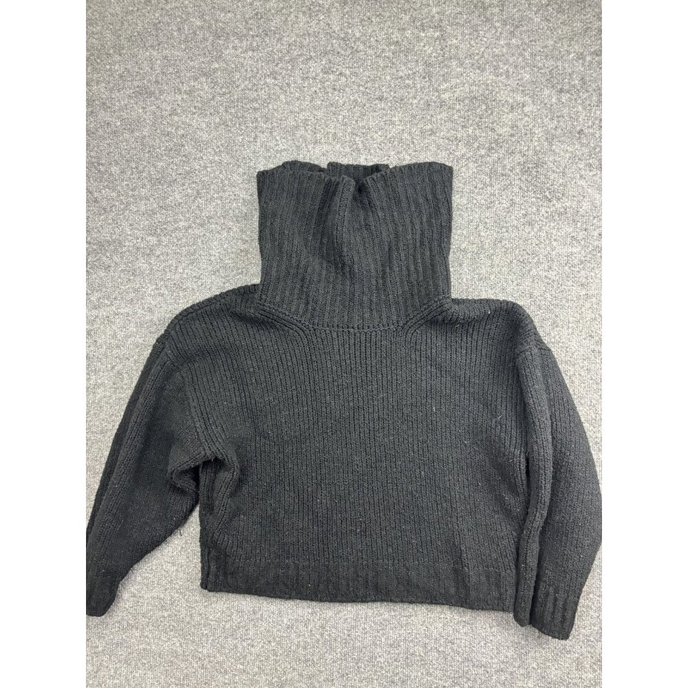 Pilcro Sweater Womens Medium Black Turtleneck Ribbed Knit Pullover Top